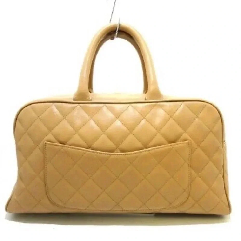 Vintage Chanel Beige Caviar Bowling Bag